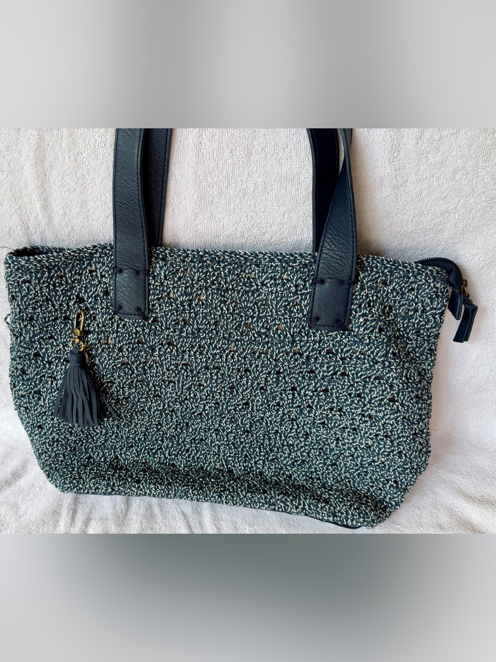 The Sak Crochet Tote Bag
Navy Blue
